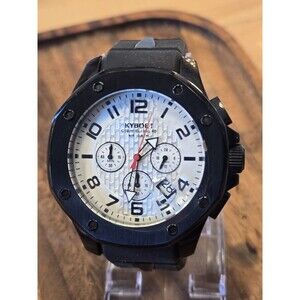 KYBOE! Giant 48 Chrono  Watch Black case Black Silicone strap. NWOT.